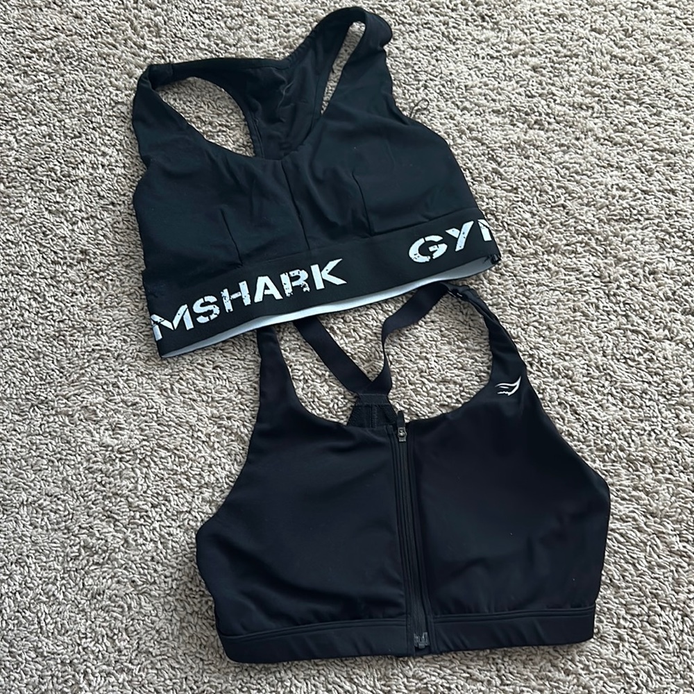 Gym shark sports bra pair